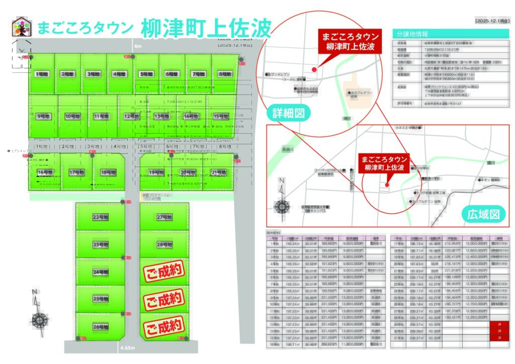 まごころタウン柳津町上佐波 区画図 写真